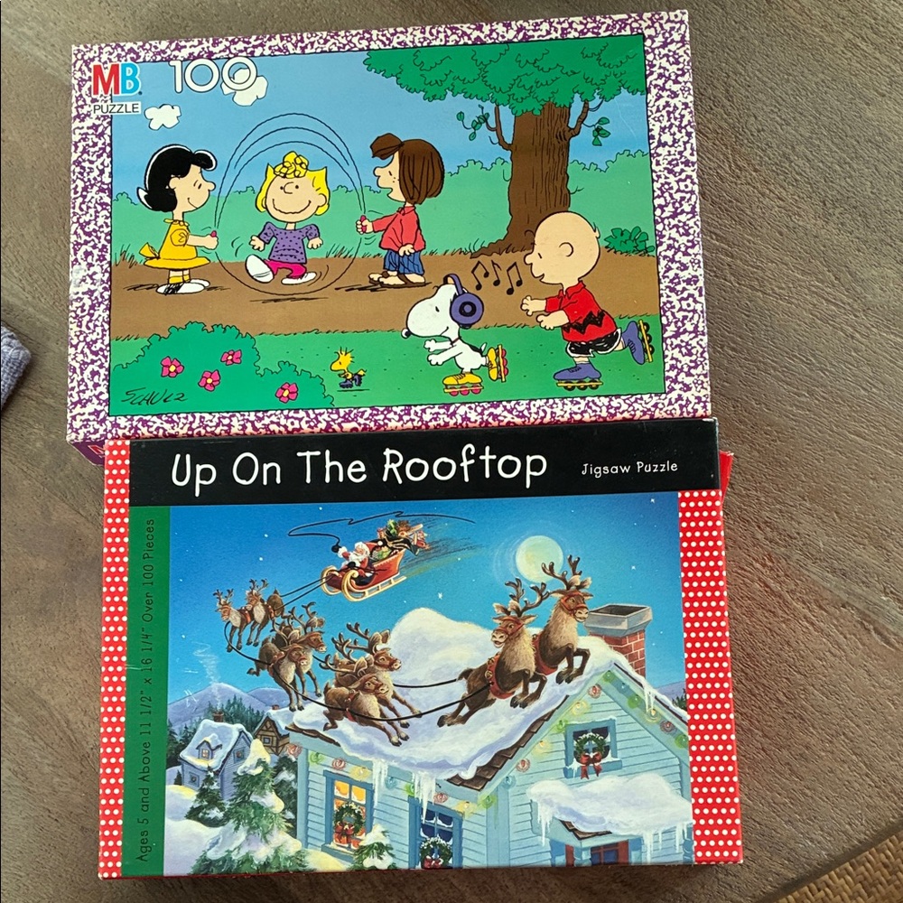 Peanuts Jigsaw Puzzle & Christmas Santa Multicolor vintage